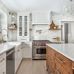 Évier de cuisine modulaire moderne de luxe, armoire en bois brillant, appartement, centre commercial, rangement, prix bas - Product Image 3