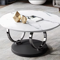 Table basse de luxe en acier inoxydable, offre spéciale, moderne de haute qualité, meuble de salon, haut en marbre, Table basse