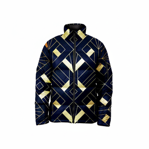 Chaqueta Acolchada con Estampado por Sublimación de Nuevo Diseño OEM ODM para Hombre, Tela 100% Poliéster, Color Azul Marino Sólido, Chaquetas Acolchadas para Hombre - Product Image 1