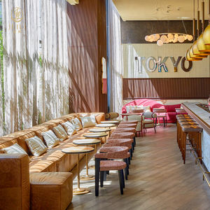 Project Supply Silla de salón de acero inoxidable de tela y mesa redonda Muebles de Bar de hotel para salón <span class=keywords><strong>social</strong></span> Moxy - Product Image 1