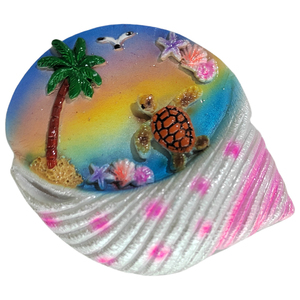 Imán de nevera ecológico con forma personalizada de concha oceánica, recuerdo turístico de vacaciones en Hawái, artesanía de resina para decoración del hogar - Product Image 3