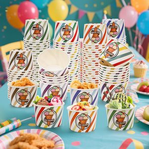 Wholesale Bio Degradable 8oz 12oz 20oz Disposable Puree Desert Food Grade 4oz Ice Cream Cup with Paper Lids