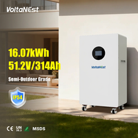 Batterie lithium-ion VoltaNest Smart BMS 51,2V 314Ah 16kWh pour stockage d'énergie solaire pour maison mobile