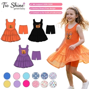 <span class=keywords><strong>Abito</strong></span> in tulle casual con stampa di Halloween per bambine, con pantaloncini, senza maniche, traspirante - Product Image 1