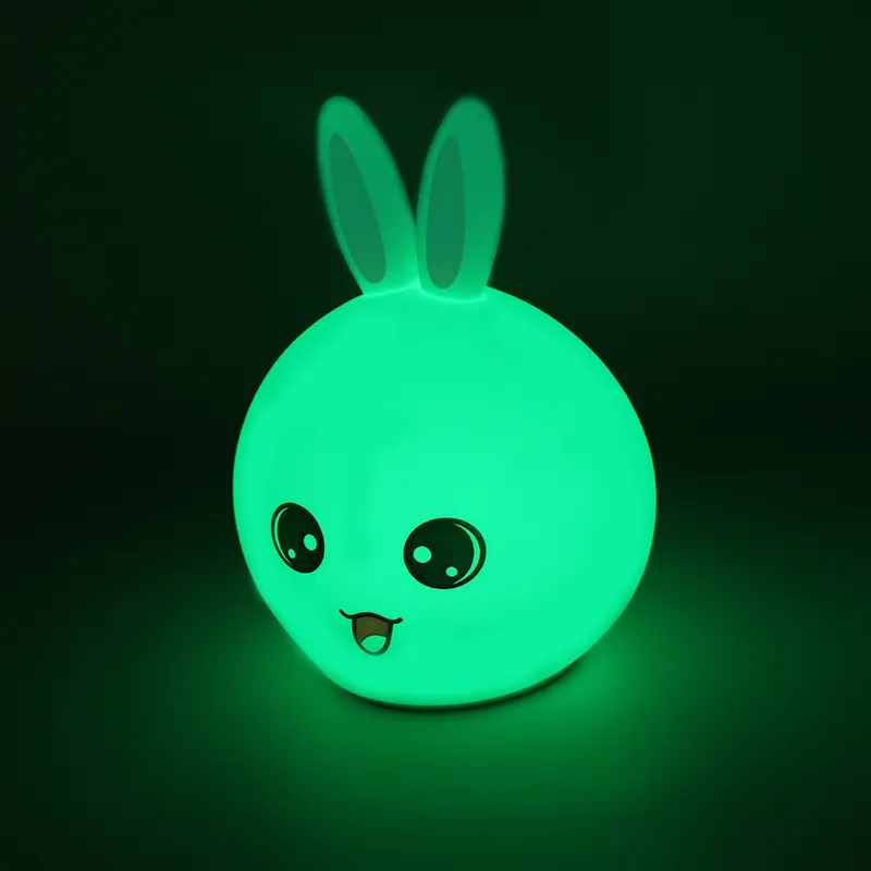 Cute LED Silicone Rabbit Lamp Touch Sensor Bedside Night Light for Kids