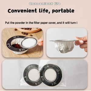 Nuovo arrivo Eco Friendly materiale forma speciale <span class=keywords><strong>UFO</strong></span> disco volante forma tazza di caffè gocciolamento filtro sacchetto di riempimento e sigillatura macchina - Product Image 4