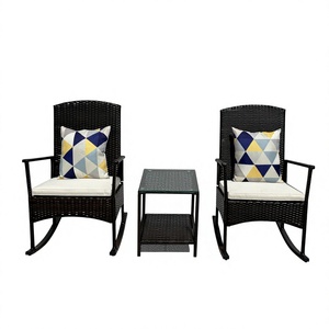 Best Seller Modern Premium Durable Comfortable Rocking Chair Set KD Coffee <b>Table</b> Cushions Living Room <b>Garden</b> Outdoor Patio Made - Product Image 2