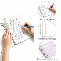 Carnet à feuilles mobiles rechargeable du Royaume-Uni avec couverture en PP et anneaux détachables pour étudiants, idéal pour les notes scolaires