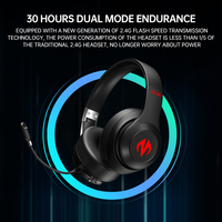 BC10 Mejor calidad Tiempo de espera prolongado ANC Bluetooth Auriculares inalámbricos para juegos Cancelación de ruido con 7 luces LED de color