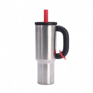 Gobelet en acier inoxydable étanche avec poignée paille isolée sous vide pour thé café glacé boissons chaudes et froides camping unisexe - Product Image 2