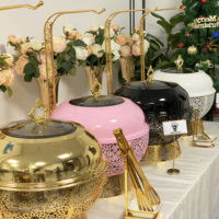 Luxus Gold Edelstahl hängende Chafing Dish Set Fünf-Sterne-Hotel buffet Catering Wärme-und Halte ausrüstung