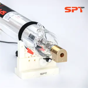 SPT-Tubo de láser de vidrio CO2 Coaxial de punta roja, 30w ~ 150w para corte y marcado láser