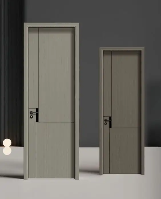 CBMmartカスタマイズ工場卸売価格インテリアドアアルミストリップ溝挿入デザイン屋内木製ドア