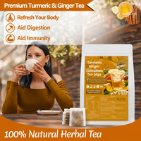 Sachets de thé santé naturels OEM/ODM au gingembre, curcuma et cannelle pour favoriser la digestion, herbes 100% naturelles de qualité supérieure, 2g x 60 sachets