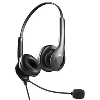 Casque de centre d'appel à connecteur binaural USB-A ou USB-C avec micro Enc pour ordinateur PC portable