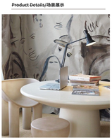 Table basse ronde en fibre de verre de Style nordique moderne avec Table en marbre Basse pour Bar Salon Salon Meubles