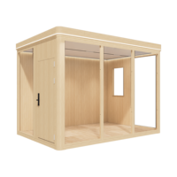 Maison préfabriquée en aluminium à design attrayant, modulaire, étanche, pour espace privé, magasin commercial ou présentoir mobile