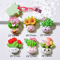 Patch en résine fait main crème colle bricolage pour enfants étui de téléphone portable cheveux chaussures accessoires Panda Pot de fleur acrylique plastique Lucite perles