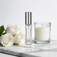 Flacon de luxe 10 ml en verre plat carré pour parfum et collyre, élégant, vide, en cristal, rechargeable pour voyage avec pulvérisateur à pompe, sérigraphié