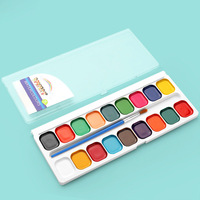 Peinture aquarelle semi-sèche solide lavable Paintway, 12 couleurs, 5g, pour peinture sur toile, cadeau de Noël pour enfants, Chine