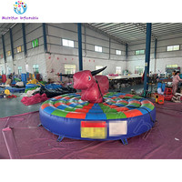 Élastique gonflable licorne pour jeu d'équitation de taureau de rodéo avec kits de réparation de corde de traction en PVC inclus; Livré avec ventilateur