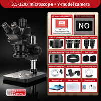 Microscope stéréoscopique trinoculaire SZM7060 à petite base avec caméra Y et capteur 4K, grossissement 3,5X-120X pour le contrôle qualité de surfaces métalliques de précision
