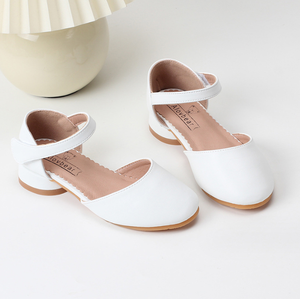 Classic <b>White</b> Pu Leather Shoes for Girls High <b>Heels</b> Party Dance Kids Shoes Princess Children Wedding Shoes - Product Image 3