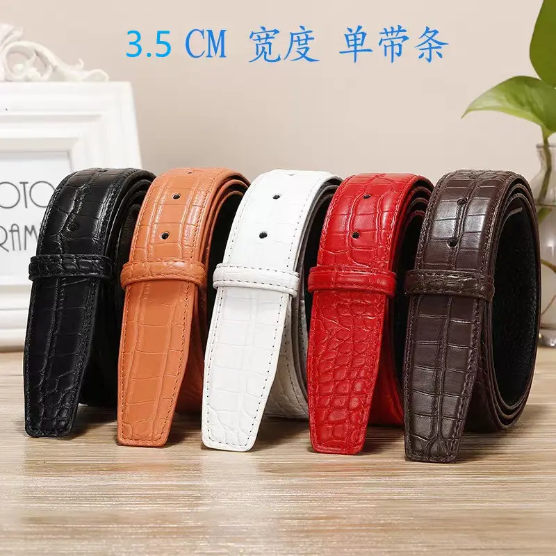 custom design men belt Crocodile pattern genuine leather belt
