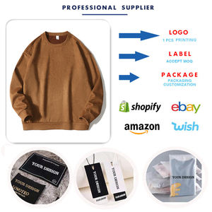 Sudadera de ante bordada con Logo personalizado, Unisex, cuello redondo, venta al por mayor - Product Image 3