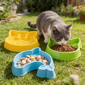 Ciotola per Cibo per Cani e Gatti in Plastica Spessa Stile Cartone Animato, Anti-Soffocamento, Antiscivolo, Anti-Ribaltamento - Produttore all'Ingrosso - Product Image 1