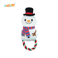 Jouet en peluche couineur pour chien Famipet, design animalier, anneau en corde, doux et froissé, thème Noël, vente en gros du fabricant