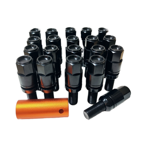 Boulons à capuchon plat coniques noirs M14x1.25 de haute qualité pièces de <span class=keywords><strong>boulon</strong></span> de roue et de voiture modifiées universelles pour Benz <span class=keywords><strong>BMW</strong></span> Porsche Audi VW - Product Image 1