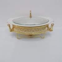 Réchauds de buffet en céramique elliptiques pour hôtels, restaurants, mariages, buffets, fêtes, présentoirs de service de nourriture chauffante