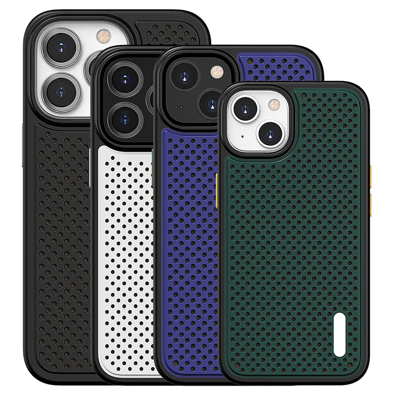 Customized Graphene mesh heat dissipation design pc hard shell shockproof phone case for iphone13 13pro tpu phone case