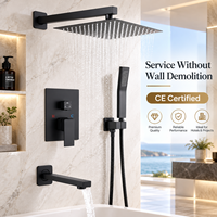 Système de douche encastré 3 fonctions pour projets hôteliers et villas, mitigeur eau chaude et froide en acier inoxydable, ensemble de douche pluie