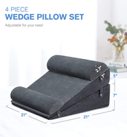 Coussin orthopédique portable Kingworth 4 pièces en mousse à mémoire de forme anti-reflux pour le corps, idéal pour dormir et allaiter, amovible