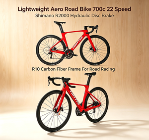 Bicicleta de Carretera Ligera Aero 700c, 22 Velocidades, Frenos de Disco Hidráulicos <span class=keywords><strong>Shimano</strong></span> R2000, Cuadro de Fibra de Carbono R10 para Carreras de Carretera - Product Image 1