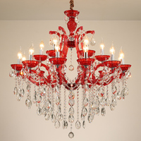 Tervesa — lustre suspendu en cristal rose au design moderne, luminaire décoratif d'intérieur, de couleur brillante, idéal pour un salon, style princesse, nouveau modèle