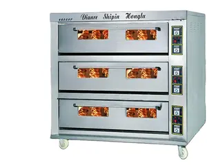 3 Trays CE Professionele Mobiele Duitse Brood Bakkerij Dek Oven