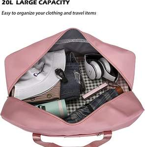 Sac de voyage multifonctionnel à deux couches de grande capacité extensible Organisateur de bagages en nylon pour femmes - Product Image 3