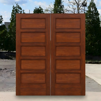 Portes en bois massif de style américain traditionnel pour maisons, chêne, noyer, porte d'entrée principale extérieure double