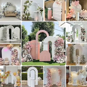 Hochwertiger weißer PVC-Ripple-Bogenständer, Dekoration, Acryl-3D-Regenbogenwand, gestaffelter Bogenhintergrund für Hochzeiten - Product Image 4