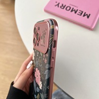 Coque de téléphone antichoc style rétro chrysanthème pour iPhone 13 15 14 16 17 Pro Max – Collection Automne/Hiver