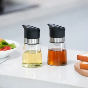 Dispensador de azeite de cozinha em vidro resistente a infusão de filtro automático, recipiente de vidro para óleo