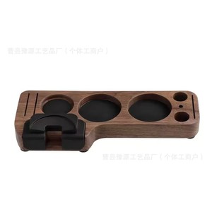 Support pour tamper à café en bois massif, plateau de rangement multifonctionnel pour accessoires à expresso, design minimaliste - Product Image 4