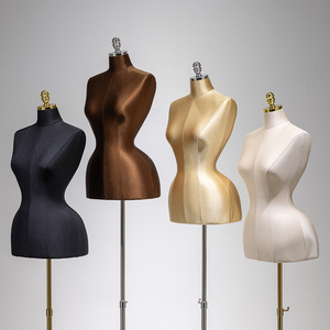 Maniquí de Espuma Curvo de Lujo con Funda de Tela, Ajustable, <span class=keywords><strong>Medio</strong></span> <span class=keywords><strong>Cuerpo</strong></span>, Femenino, para Exhibición de Ropa en Boutiques - Product Image 4