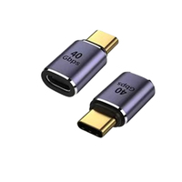 Adaptateur convertisseur de charge rapide de 90 à 180 degrés TYPE-C mâle à femelle USB côté angle moyen 40Gbps