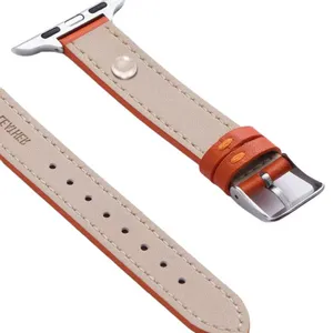 Manufacturer Supplier China Cheap Genuine Leather Strap High Quality Watch Accessories Pure Color Watch Band