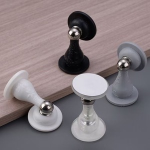 Retenue de porte en silicone à fixation au sol, longue, blanche, noire, transparente, grise, design minimaliste, installation facile - Product Image 1