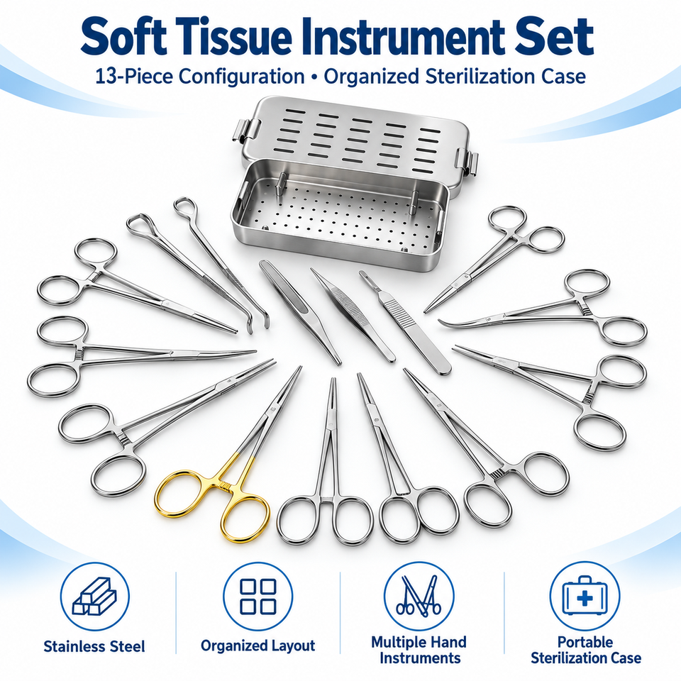 Operative Hand Instruments Customizable Stainless Steel Hand Instrument Kit with Forceps Scissors ...